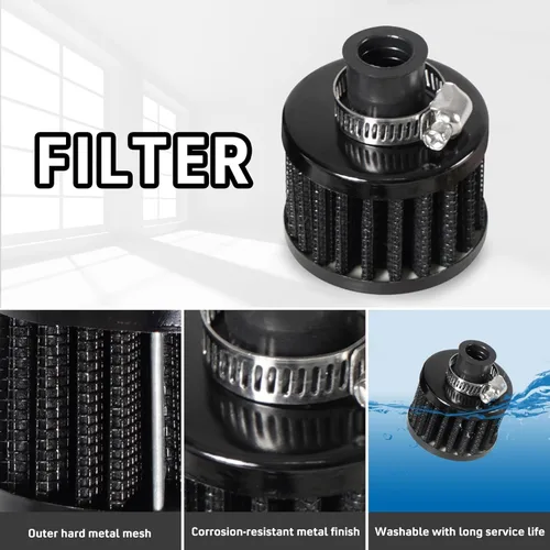 Miniatura 3 de Kit universal de tanque de reserva de aceite para coche de 150ml, compacto deflector de 3 puertos separador de aceite 2 entradas 1 salida negro