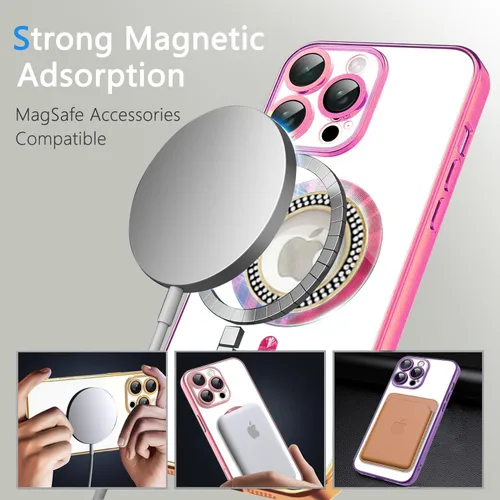 Miniatura 191 de Misscase Funda magnética con purpurina para iPhone 11 compatible con MagSafe, protección completa, delgada, a prueba de golpes, antiarañazos