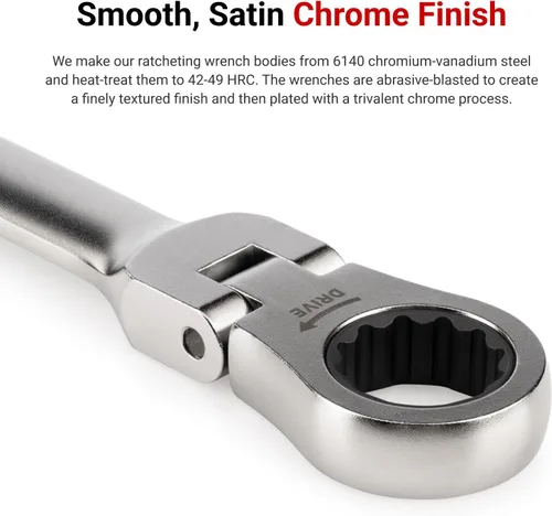 Miniatura 5 de TEKTON Llave combinada con cabeza flexible de 12 puntos de 22 mm WRC26422