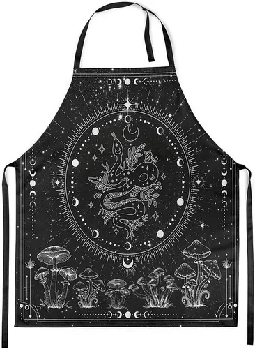 Miniatura 19 de Castle Fairy Delantal de chef negro impermeable delantales para cocinar hornear pintura