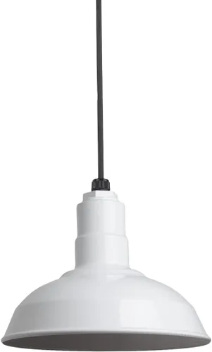 Miniatura 141 de Steel Lighting Co. El Segundo - Lámpara de granero Colgante montado en el techo Domo de 12 pulgadas Vástago de 12 pulgadas Luz de acero