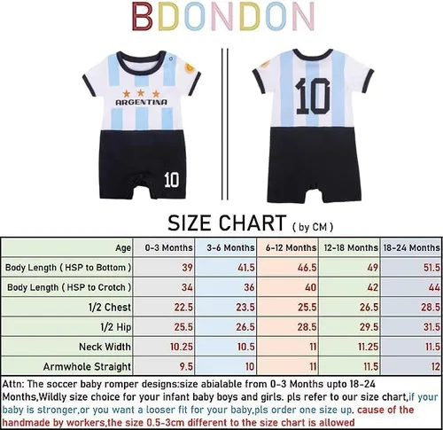 Miniatura 6 de Camisetas deportivas para bebé, traje de fútbol para niño y niña, camiseta de fútbol para recién nacidos, ropa de mameluco de fútbol