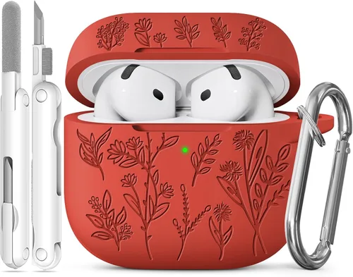 Miniatura 9 de Funda para Airpods Pro 3 con tapa magnética, fundas grabadas con flores para Apple AirPods Pro de 3ª generación 2025, funda de silicona suave