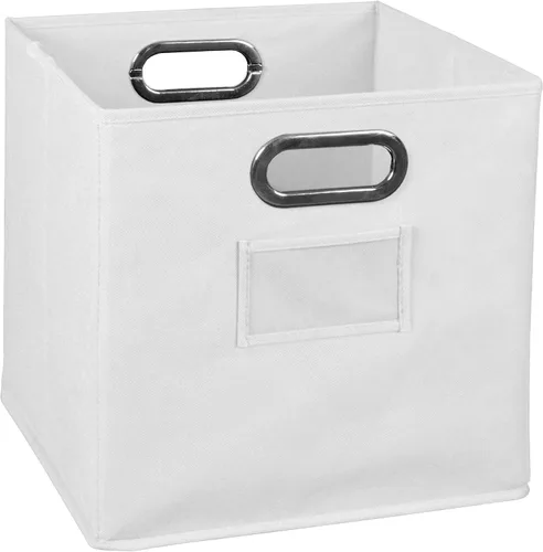 Miniatura 8 de Niche Cubo - Juego de 2 contenedores plegables de tela, color blanco