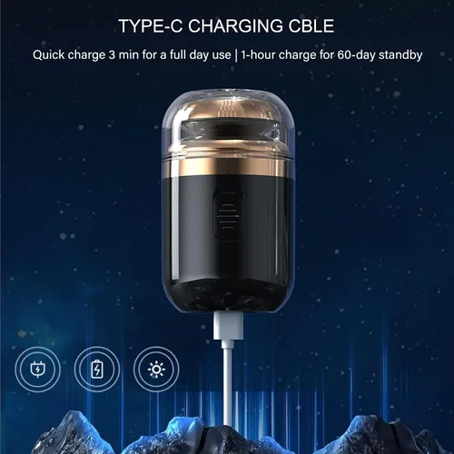 Miniatura 6 de Mini afeitadora eléctrica portátil, 2 en 1, recargable por USB, en seco y húmedo, con recortadora de pelo de nariz giratoria, regalo