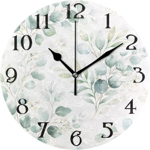 Miniatura 31 de Reloj de pared con mariposas moradas, silencioso, funciona con pilas, floral, sin tictac, decorativo, reloj analógico de cuarzo redondo de 9.5 A01