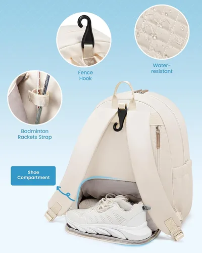 Miniatura 5 de Mochila de tenis Sucipi, mochila de tenis acolchada con bandolera cruzada, bolsas para raquetas de tenis resistentes al agua para mujeres y hombres