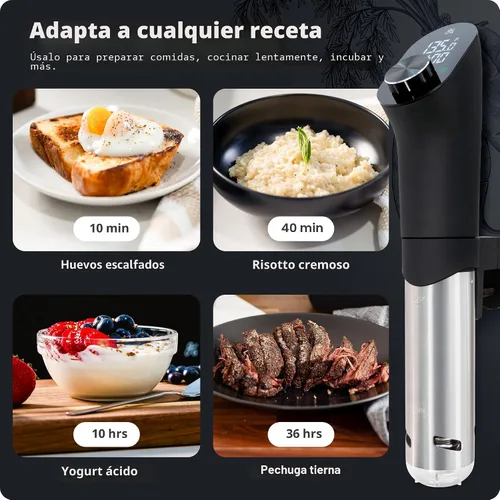 Miniatura 5 de Greater Goods - Máquina de Sous Vide de Cocina - Cocina de Precisión, Circulador de Inmersión, Motor Sin Escobillas, 1100 Watts (Negro Onyx)