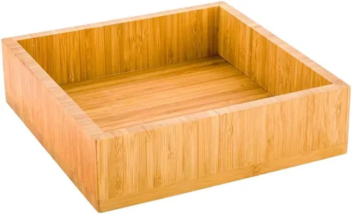 Miniatura 2 de Restaurantware Bandeja de madera de 10 x 3 pulgadas, 1 caja de madera cuadrada duradera, resistente a las astillas, bandeja de madera de bambú negro