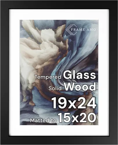 Miniatura 85 de Frame Amo Marco de póster de madera maciza de 13 x 19 pulgadas, color natural, tapete blanco para imagen de 11 x 17 pulgadas, parte frontal