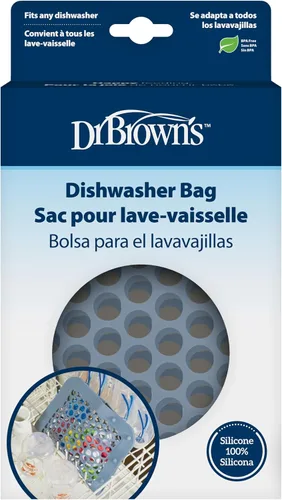Miniatura 8 de Dr. Brown's Bolsa de silicona 100% para lavavajillas para biberones con tamaño ajustable para piezas pequeñas, pezones de biberón, accesorios