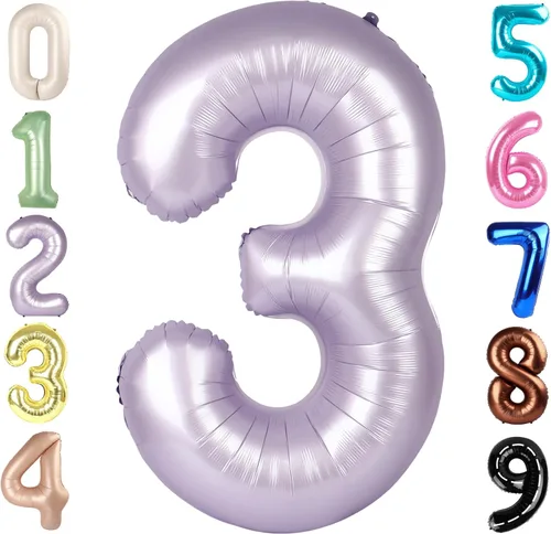 Miniatura 341 de Globos de números de 5 globos de 40 pulgadas, decoraciones de cumpleaños azules para niños y niñas, globos de números azul marino grandes