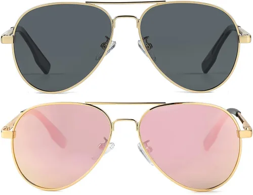 Miniatura 17 de Gafas de sol polarizadas de aviador pequeñas para niñas y niños de 4 a 16 años