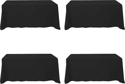 Miniatura 35 de BRILLMAX 6 Pack de Manteles Azul Marino para Mesas Rectangulares de 8 Pies 90 x 156 Pulgadas - 8 pies Mantel Rectangular a Granel de Lino