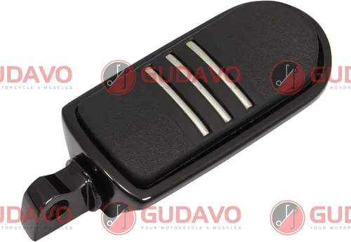Miniatura 4 de Motocicleta cromo aluminio pie clavijas delantero pedal conductor clavijas con soportes para HONDA VF750 MAGNA 1996-2004 (G3I negro)