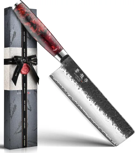 Miniatura 12 de Cuchillo de chef japonés, cuchillos de cocina forjados a mano de 8 pulgadas con núcleo VG10, cuchillo gyuto profesional para el hogar y restaurante