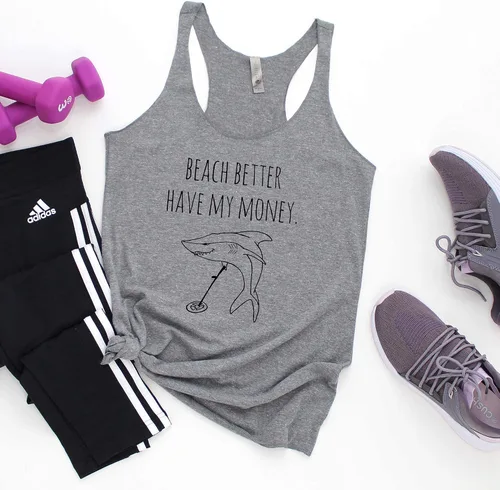 Miniatura 13 de Camiseta sin mangas con espalda cruzada para mujer, regalo para ella, camisas con refranes, camiseta de yoga, canción