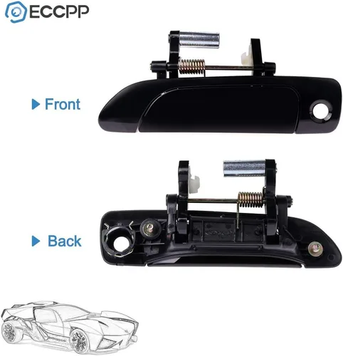 Miniatura 6 de ECCPP Manija de puerta Exterior Exterior Exterior Delantero Lado del Conductor para 2001-2005 para Honda Civic Smooth Negro