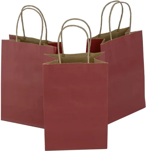 Miniatura 10 de 50 bolsas pequeñas de regalo de papel de estraza de 5.25 x 3.75 x 8 pulgadas para recuerdos de fiesta, día de San Valentín, cumpleaños, boda, Acción