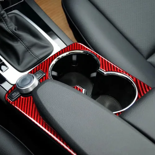 Reposabrazos de consola central de fibra de carbono rojo para Mercedes-Benz Clase C W204 C180 C200 C250 Coupe Sport C300 C63 AMG 2007-2014