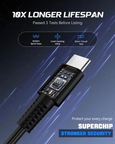 Miniatura 3 de Cargador de teléfono Android de carga súper rápida USB C de 45 W, paquete de 2 con cables duales de 6 pies, compatible con Samsung Galaxy