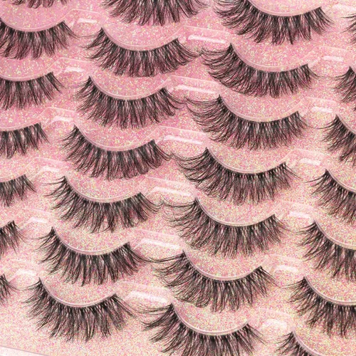 Miniatura 6 de Pestañas de aspecto natural, pestañas de imitación de visón, pestañas finas de banda transparente de 16mm, pestañas postizas naturales de ojo