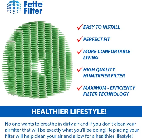 Miniatura 3 de Fette Filter - Filtro humidificador de repuesto compatible con filtro de aire/humidificador Sharp KC-850U, KC-860U, KC-C70U, KC-C100U, KC-C150U