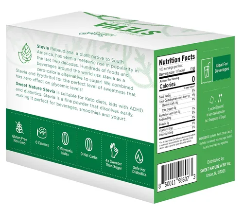 Miniatura 2 de Sweet Nature Edulcorante de Stevia Eritritol en polvo – Sustituto del azúcar cetogénico para diabéticos – Vegano, bajo en carbohidratos