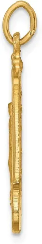 Miniatura 2 de Diamond2Deal Medalla milagrosa con marco rectangular grande de oro amarillo de 14 quilates para mujer (L- 1.030 in W- 0.571 in), Metal
