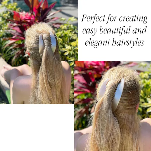 Miniatura 2 de Camila Paris CP3016 - Peines laterales franceses para el cabello, peines entrelazados con perlas beige, pinzas de sujeción fuerte para mujer, moño