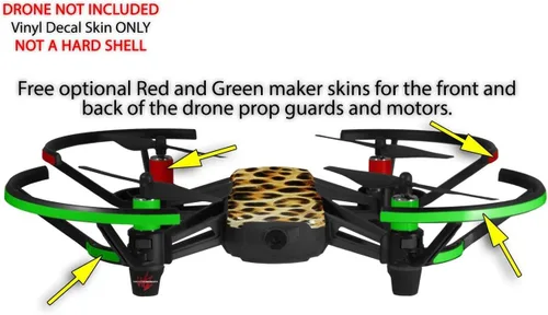 Miniatura 3 de Paquete de 2 calcomanías para DJI Ryze Tello Drone de piel fractal de leopardo no incluido