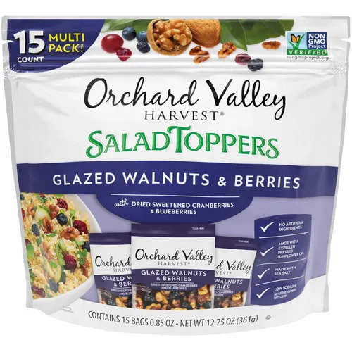 Miniatura 15 de Orchard Valley Harvest - Pecanas glaseadas para ensaladas, bolsas de 0.85 onzas (paquete de 15), con arándanos y pepitas, sin OMG, sin ingredientes