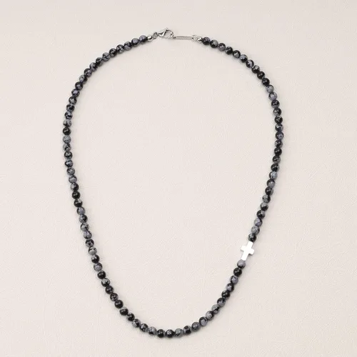 Miniatura 5 de GAVU Collar de cruz con cuentas de cristal de 0.236in para hombre