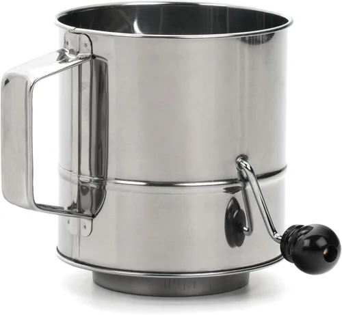Miniatura 12 de RSVP International Endurance® - Tamiz vintage de acero inoxidable con una sola mano, 1 taza, para tartas superiores, tamizar harina, adobo