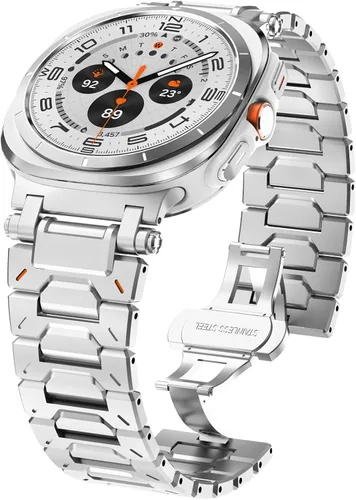 Miniatura 13 de WINGLE Compatible con Galaxy Watch 8/8 Classic Band para hombre, acero inoxidable, Samsung Galaxy Watch 8 Band de 1.732 in, 1.575 in, 1.811 in
