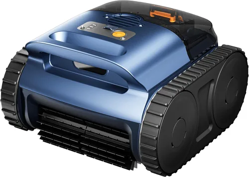 Aspiradora robótica inalámbrica para piscina, limpiador de piscina con unidad de oruga y navegación por sonar, motor sin escobillas de 180 W,