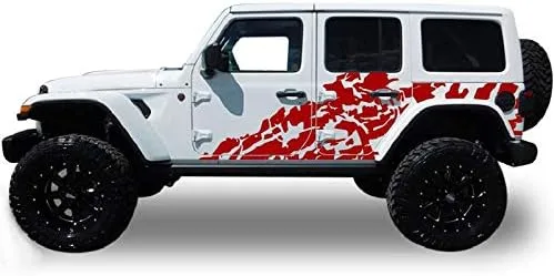 Adhesivo Vinilo Grande para Puerta Lateral Compatible con Jeep Wrangler JL JK 2007-2019 - Presente (952)
