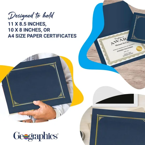 Miniatura 4 de Classic Linen - Fundas para certificadodocumento, 12.5 x 9.75 pulgadas, azul marino (paquete de 6)