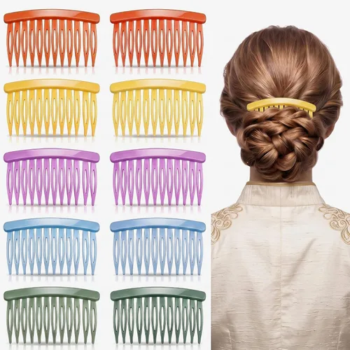 Chuangdi 10 peines para el cabello para mujer, accesorios decorativos franceses para el cabello, accesorios para peinetas laterales finas y finas,