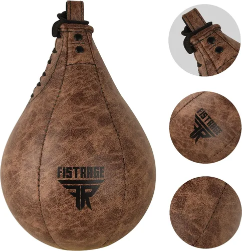 Miniatura 3 de FISTRAGE Speed Ball Bolsa de boxeo de cuero MMA Muay Thai entrenamiento punzonado Dodge Striking Kit con giro libre entrenamiento Speedball Kicking