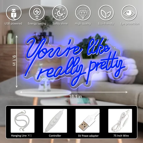 Miniatura 5 de Letrero de neón con regulador de intensidad con regulador de intensidad para decoración de pared, luz LED hecha a mano para el hogar, dormitorio