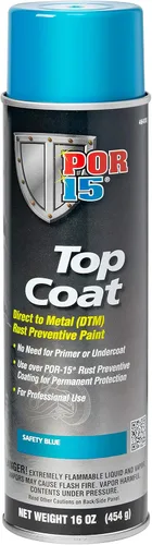 Miniatura 12 de POR-15 Pintura en aerosol de capa superior, pintura directa al metal, brillo a largo plazo y retención de color, 15 onzas líquidas, transparente