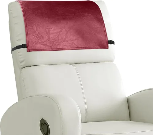 Miniatura 10 de Funda para reposacabezas para silla reclinable, protector para reposacabezas de piel sintética con correas elásticas, fundas para reposacabezas