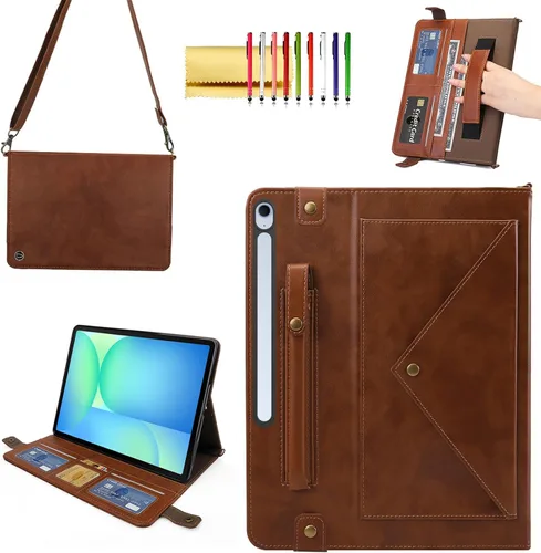 Miniatura 40 de Bolso Funda para Samsung Galaxy Tab S10 FE/S9 FE 10.9"/S9/S8/S7 11", Techcircle Folio con Soporte Cruzado, Billetera con Ranura para Lápiz S Pen