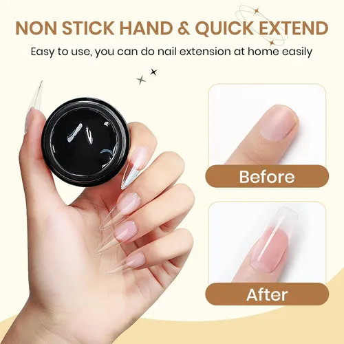 Miniatura 5 de Gel Constructor Sólido para Uñas - Gel de Arte de Uñas 3D Claro Transparente Antiadherente para Manos para Tallado, Moldeado, Patrones