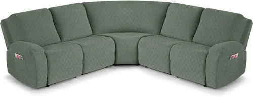 Miniatura 16 de VANSOFY Fundas de Sofá Seccional Reclinable Extra Grandes, Fundas Lavables de 5 Piezas para Sofá Seccional en Forma de L con Asiento de Esquina