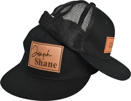 Gorra de béisbol con nombre personalizado, regalos personalizados, con parche de cuero, gorro de camionero para niños y niñas de 0 a 3 años