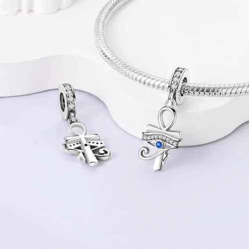 Miniatura 43 de MULA - Dijes de plata de ley 925 para pulseras y collares, colgantes de letras para la familia, cuentas de viaje en avión, dijes de árbol
