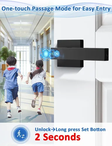 Miniatura 6 de Tinewa Cerradura de puerta de huellas dactilares, perilla de puerta biométrica con cerradura inteligente, cerradura de manija de puerta de entrada