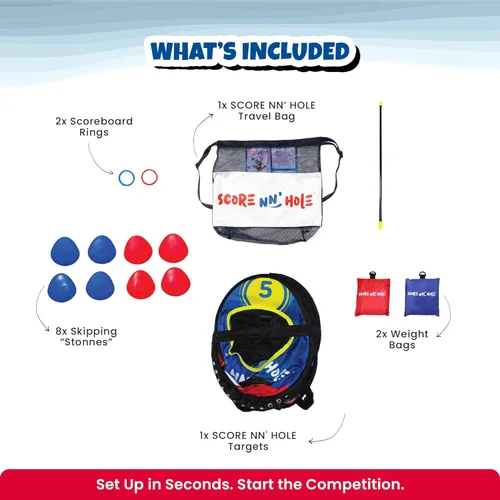 Miniatura 6 de SKIP NN' HOLE Stonne Skipping Meets Pool Cornhole Game - para todas las edades